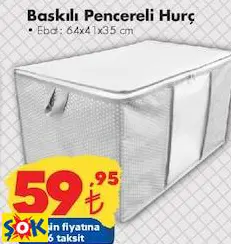 BASKILI PENCERELİ HURÇ 64X41X35 CM